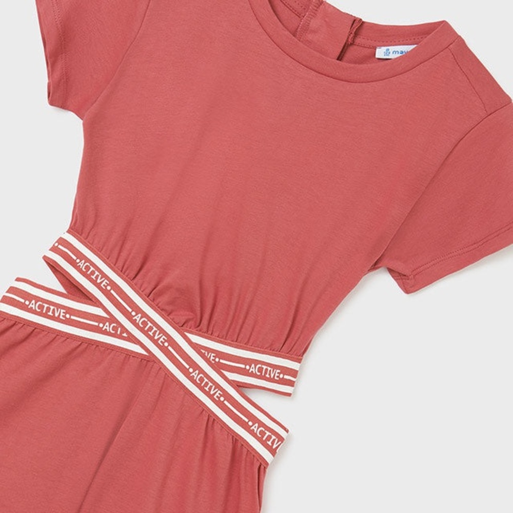 Size 12:Girls Mayoral Pink Dress with Active Striped Belt